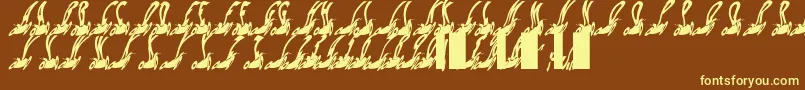 Шрифт Habspasshavefun – жёлтые шрифты на коричневом фоне