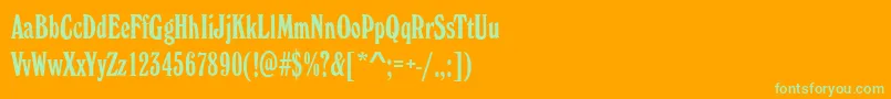 WhitehallElongatedRegular Font – Green Fonts on Orange Background