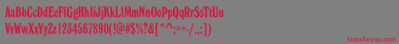フォントWhitehallElongatedRegular – 赤い文字の灰色の背景