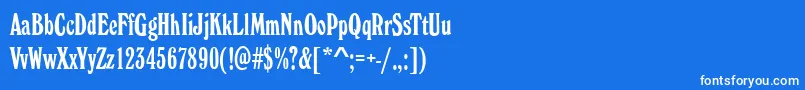 フォントWhitehallElongatedRegular – 青い背景に白い文字