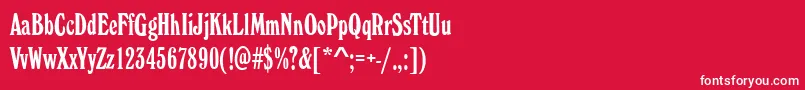 フォントWhitehallElongatedRegular – 赤い背景に白い文字