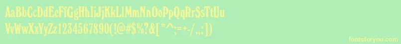 WhitehallElongatedRegular Font – Yellow Fonts on Green Background