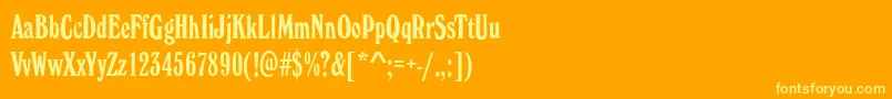 WhitehallElongatedRegular Font – Yellow Fonts on Orange Background