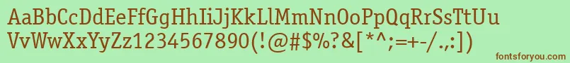 Officinaserifctt Font – Brown Fonts on Green Background