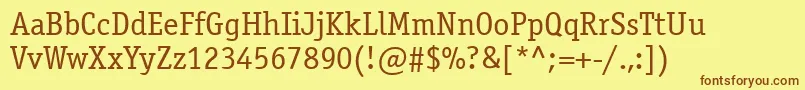 Officinaserifctt Font – Brown Fonts on Yellow Background