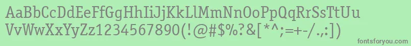 フォントOfficinaserifctt – 緑の背景に灰色の文字