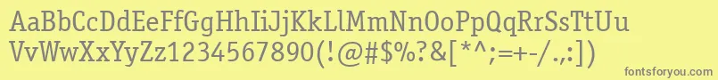 Officinaserifctt Font – Gray Fonts on Yellow Background