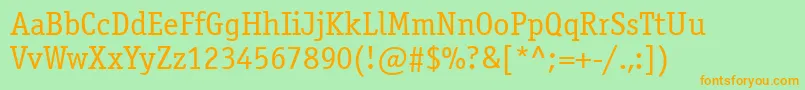 Officinaserifctt Font – Orange Fonts on Green Background