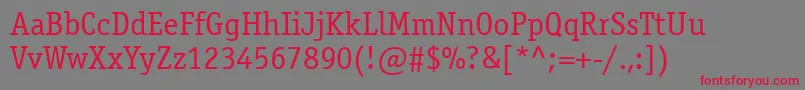 Officinaserifctt Font – Red Fonts on Gray Background