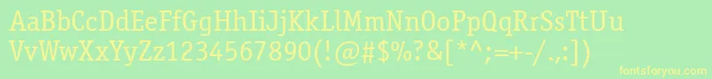 Officinaserifctt Font – Yellow Fonts on Green Background