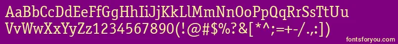 Шрифт Officinaserifctt – жёлтые шрифты на фиолетовом фоне