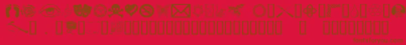 OddsNSods Font – Brown Fonts on Red Background