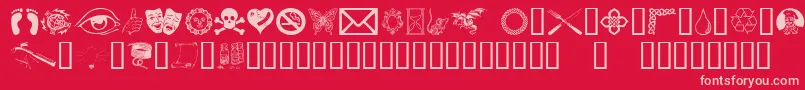 フォントOddsNSods – 赤い背景にピンクのフォント