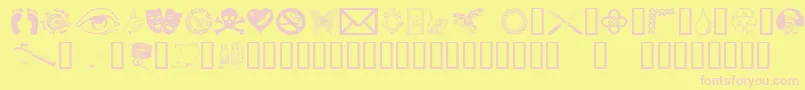 OddsNSods Font – Pink Fonts on Yellow Background