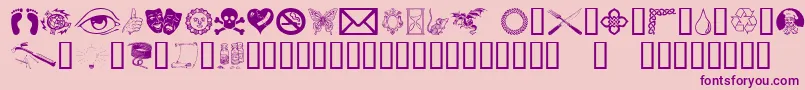 OddsNSods Font – Purple Fonts on Pink Background