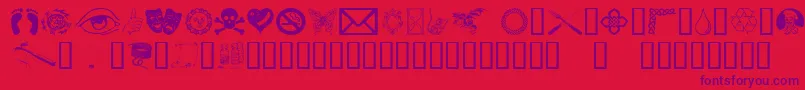 OddsNSods Font – Purple Fonts on Red Background