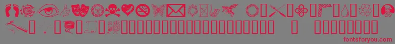 フォントOddsNSods – 赤い文字の灰色の背景