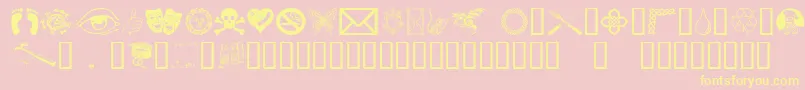 OddsNSods-Schriftart – Gelbe Schriften auf rosa Hintergrund