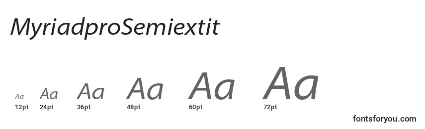 Размеры шрифта MyriadproSemiextit