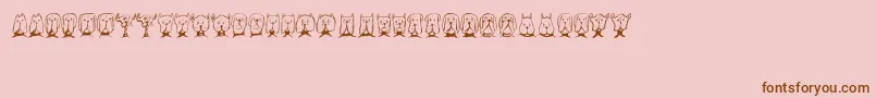 Gebell-Schriftart – Braune Schriften auf rosa Hintergrund