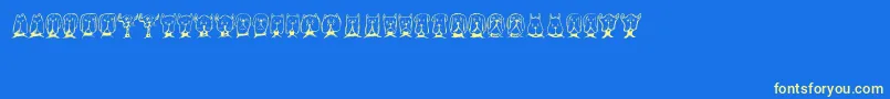 Gebell Font – Yellow Fonts on Blue Background