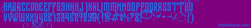 JibrielSmallCaps Font – Blue Fonts on Purple Background
