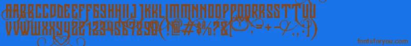 JibrielSmallCaps Font – Brown Fonts on Blue Background
