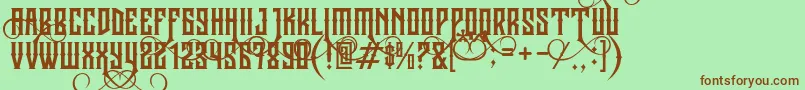 JibrielSmallCaps Font – Brown Fonts on Green Background