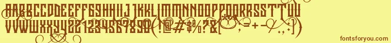 JibrielSmallCaps Font – Brown Fonts on Yellow Background