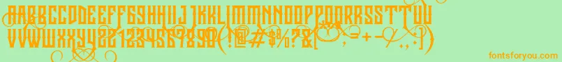 JibrielSmallCaps Font – Orange Fonts on Green Background
