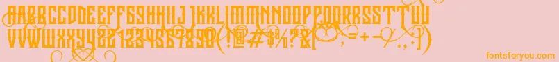 JibrielSmallCaps Font – Orange Fonts on Pink Background