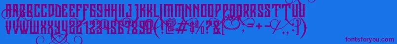 JibrielSmallCaps Font – Purple Fonts on Blue Background
