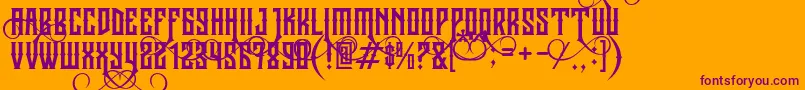 JibrielSmallCaps Font – Purple Fonts on Orange Background