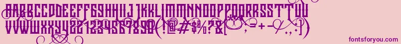 JibrielSmallCaps Font – Purple Fonts on Pink Background