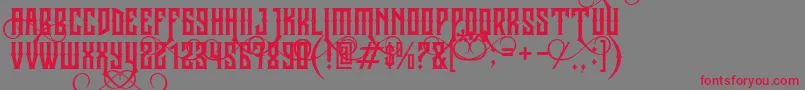フォントJibrielSmallCaps – 赤い文字の灰色の背景