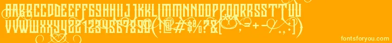 JibrielSmallCaps Font – Yellow Fonts on Orange Background