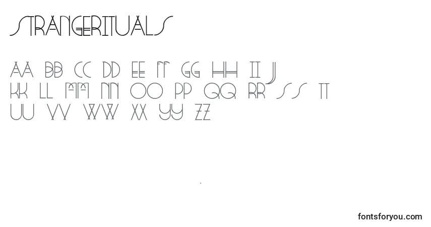 Шрифт StrangeRituals – алфавит, цифры, специальные символы