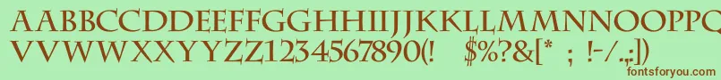 DsCenturycapitals Font – Brown Fonts on Green Background