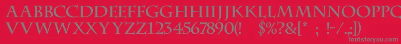 DsCenturycapitals Font – Gray Fonts on Red Background