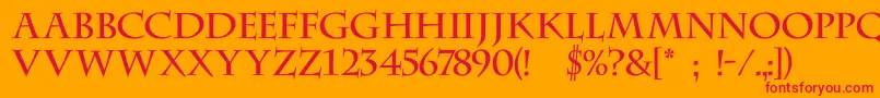 DsCenturycapitals Font – Red Fonts on Orange Background