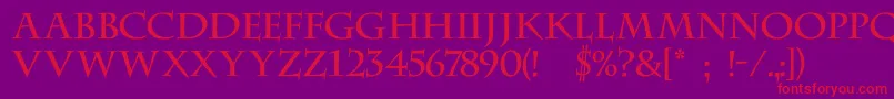 DsCenturycapitals Font – Red Fonts on Purple Background