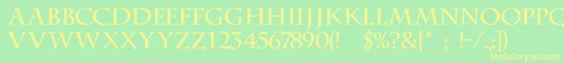 DsCenturycapitals-fontti – keltaiset fontit vihreällä taustalla