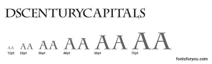 Größen der Schriftart DsCenturycapitals
