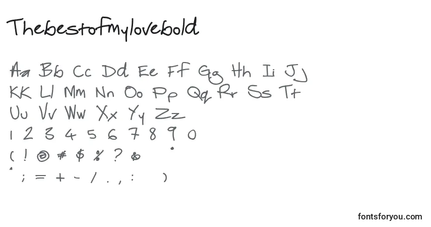 Шрифт Thebestofmylovebold – алфавит, цифры, специальные символы
