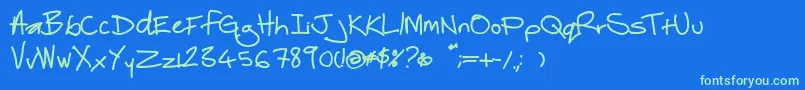 Thebestofmylovebold Font – Green Fonts on Blue Background