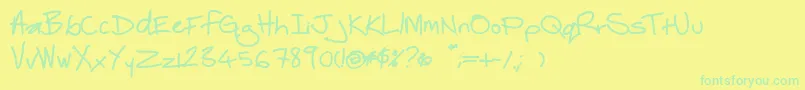 Thebestofmylovebold Font – Green Fonts on Yellow Background