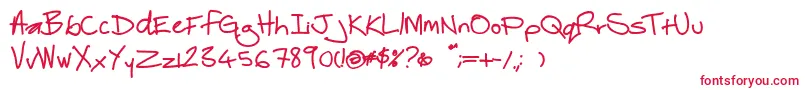 フォントThebestofmylovebold – 赤い文字