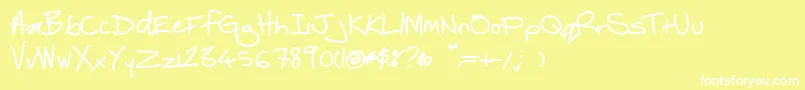 フォントThebestofmylovebold – 黄色い背景に白い文字