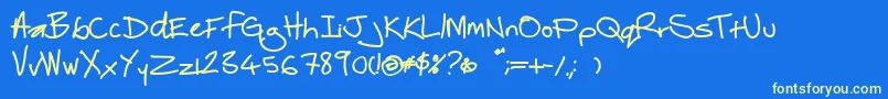 Thebestofmylovebold Font – Yellow Fonts on Blue Background