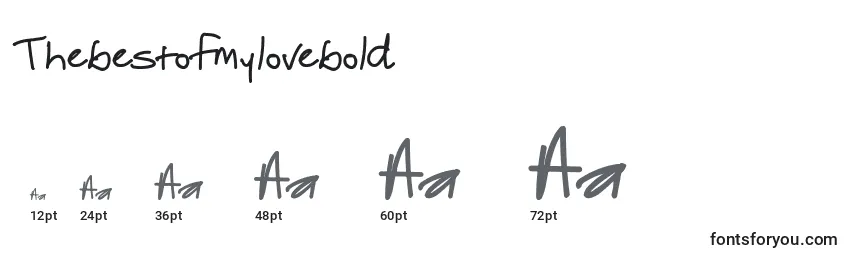 Размеры шрифта Thebestofmylovebold